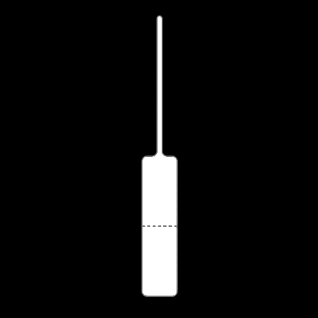 Jewelry Label - Rattail Design, Direct Thermal, 3.5" x .4375"