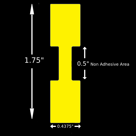 Jewelry Label - 1.75" x 0.4375" Yellow Tyvek Barbell Square Ends, Thermal Transfer